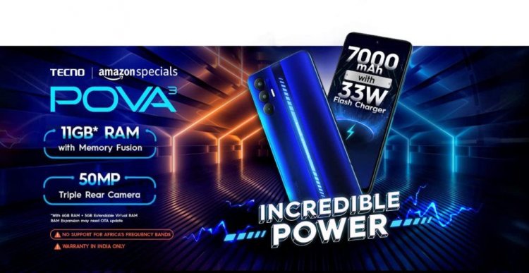 Tecno Pova 3 with 7,000mAh Battery to Launch in India Soon as Amazon Teaser Goes Live