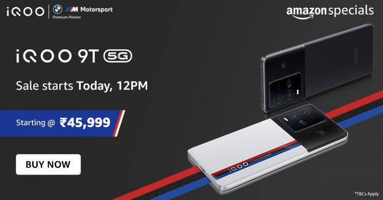 iQOO 9T 5G to Go for First Sale Today at 12 Noon Via Amazon: Sale Details and Launch Offers and Price, Specifications